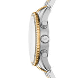 Michael Kors Bryant Quartz Pavé Two Tone Steel Bue Dial 35mm Watch MK7582