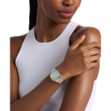 Michael Kors Bryant Quartz Pavé Two Tone Steel Bue Dial 35mm Watch MK7582
