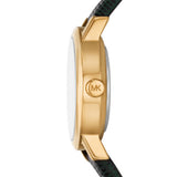 Michael Kors Maude Quartz Gold Steel Green Leather Strap 24mm Watch MK7633