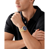 Michael Kors Lexington Gold Chronograph Blue Dial 44mm Watch MK9153