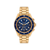 Michael Kors Maritime Quartz Gold Steel Blue Dial 45mm Watch MK9202