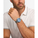 Michael Kors Billie Quartz Silver Steel Blue Dial 44mm Watch MK9222
