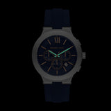 Michael Kors Billie Quartz Silver Steel Blue Silicone Strap 45mm Watch MK9254