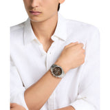 Michael Kors Lexington Quartz Silver Steel Brown Dial 45mm Watch MK9278