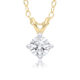 9ct Gold Four Claw Diamond Necklace