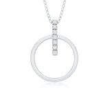 9ct Gold 0.08ct Diamond Circle Pendant Necklace