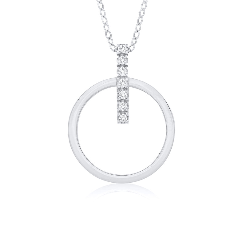 9ct Gold Diamond Circle Necklace