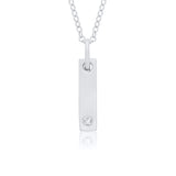 9ct Gold 0.04ct Diamond Ingot Pendant Necklace