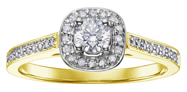 18ct Gold Halo Diamond Ring