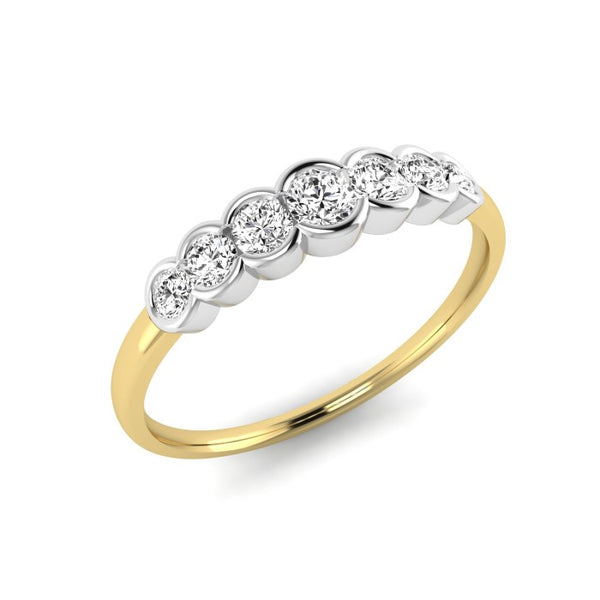 9ct Gold Seven Stone Diamond Ring