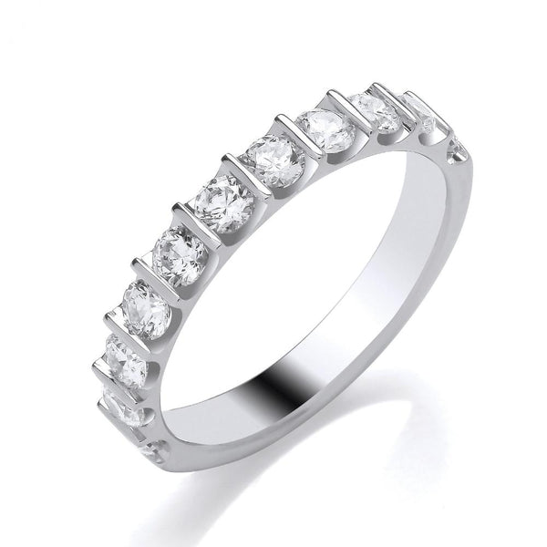 9ct White Gold Diamond Ring Band