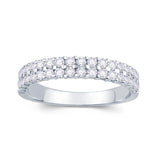 Platinum Two Row Claw-Set 0.50ct Diamond Ring