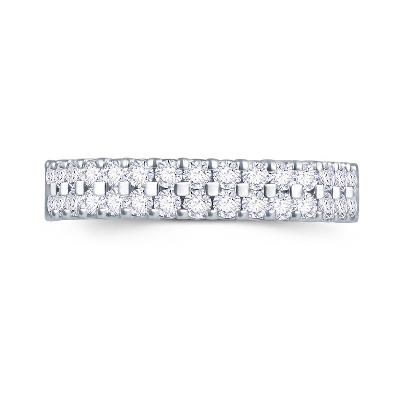 Platinum Two Row Claw-Set 0.50ct Diamond Wedding Ring