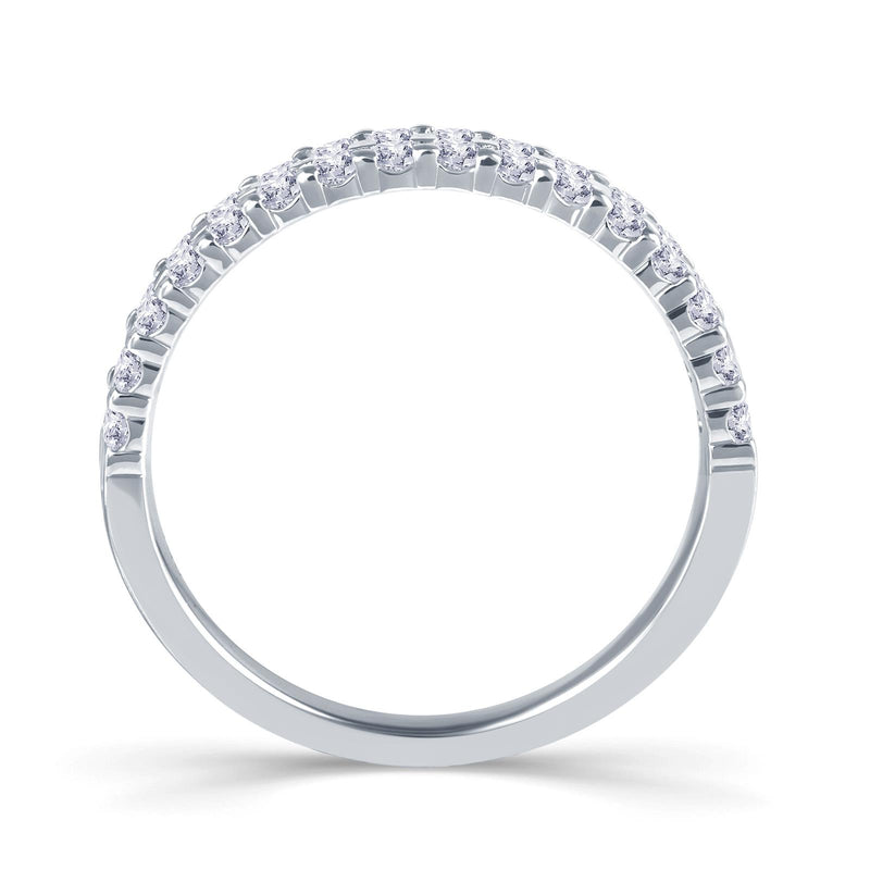 Platinum Two Row Claw-Set 0.50ct Diamond Ring