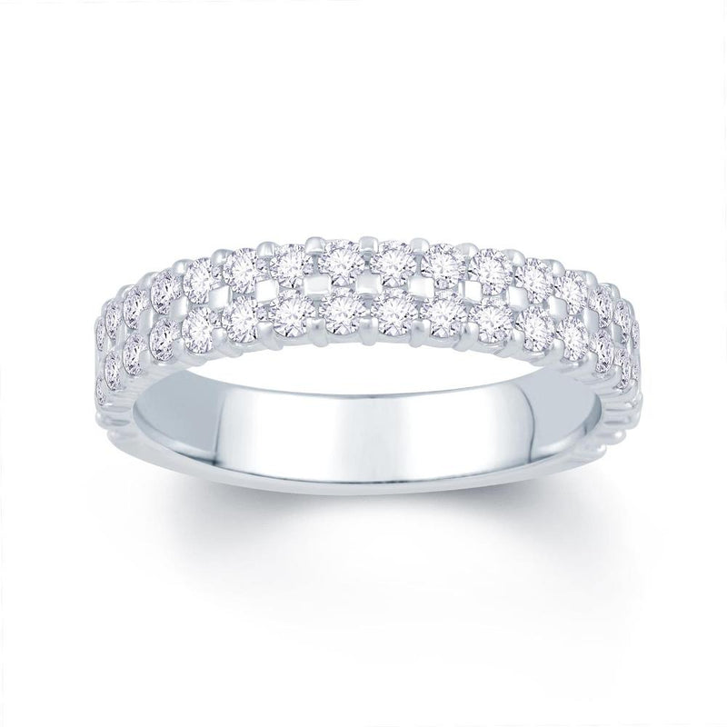 Platinum Two Row Claw-Set 0.50ct Diamond Ring