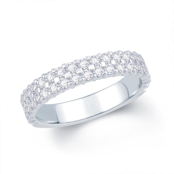 Platinum Two Row Claw-Set 0.50ct Diamond Ring