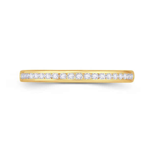 9ct Gold Round Channel 0.10ct Diamond Ring