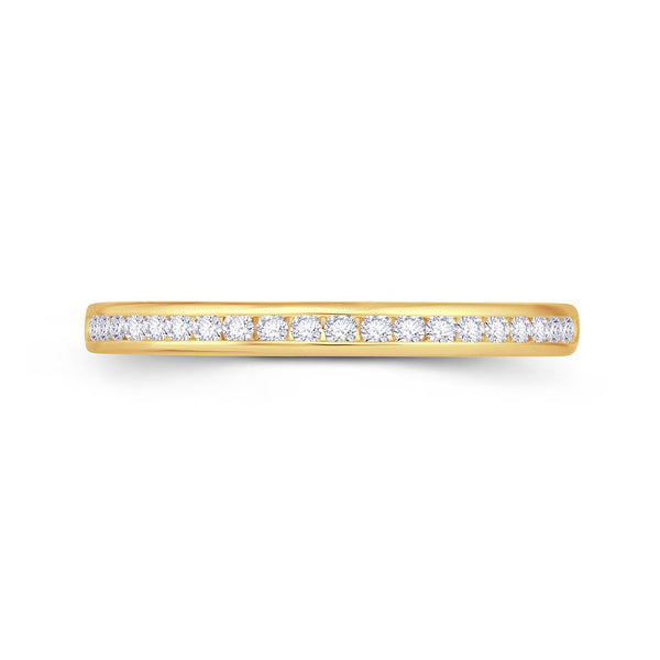 9ct Gold Round Channel 0.10ct Diamond Wedding Ring