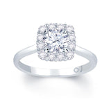 Platinum Round Cut Halo 0.95ct Diamond Ring