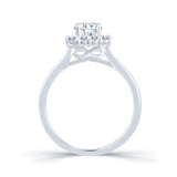 Platinum Round Cut Halo 0.95ct Diamond Engagement Ring