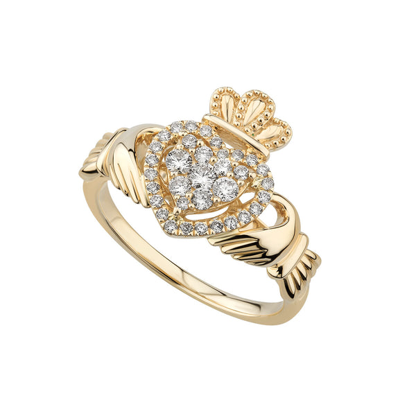 14ct Gold 0.34ct Diamond Claddagh Engagement Ring