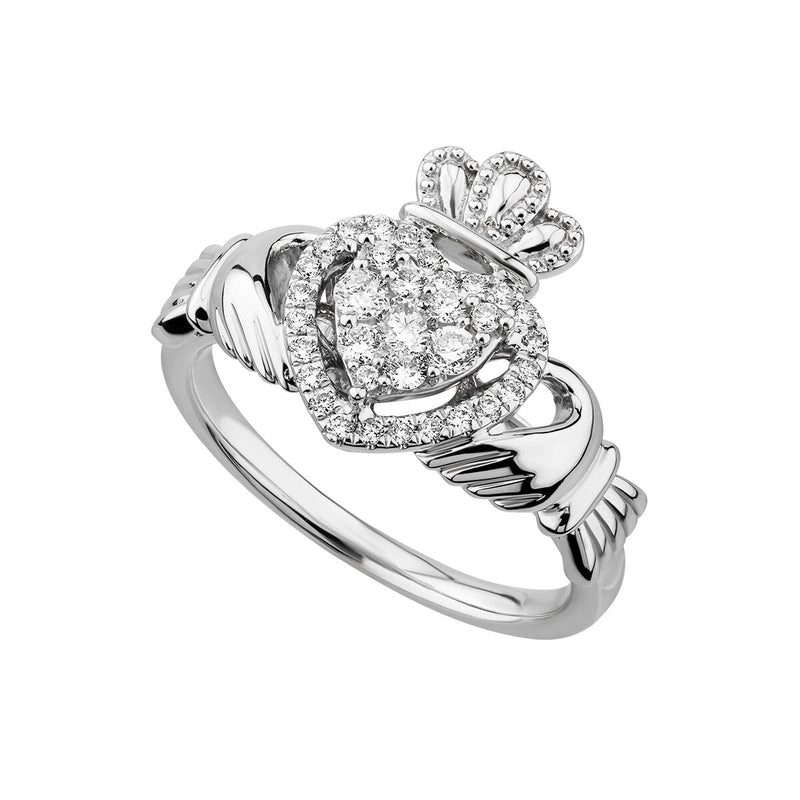 14ct Gold 0.34ct Diamond Claddagh Engagement Ring