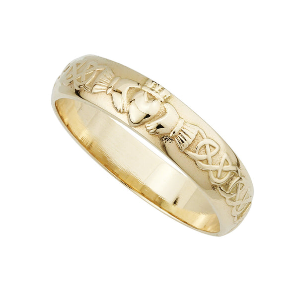 14ct Gold Mens Claddagh Wedding Band