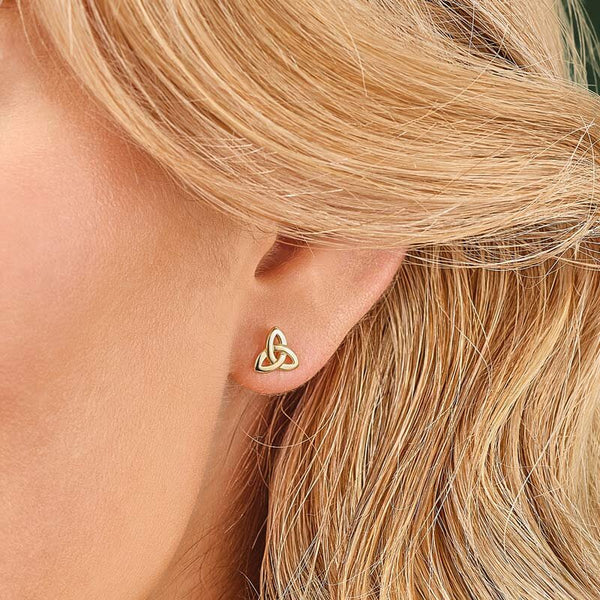 9ct Gold Trinity Knot Stud Earrings