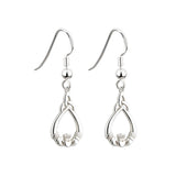 Sterling Silver Claddagh Trinity Knot Fish Hook Earrings