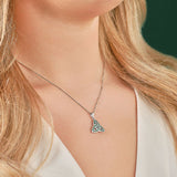 Sterling Silver Connemara Marble Trinity Knot Necklace
