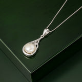 Sterling Silver Pearl Trinity Knot Pendant Necklace