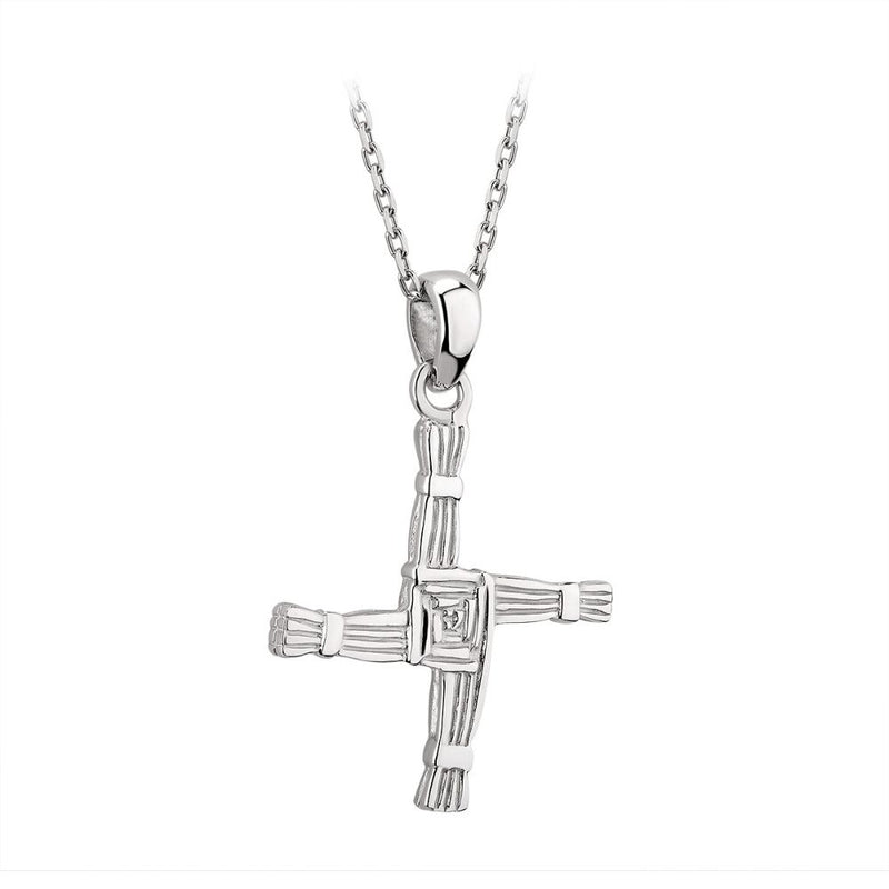 Sterling Silver St. Brigids Cross Pendant Necklace