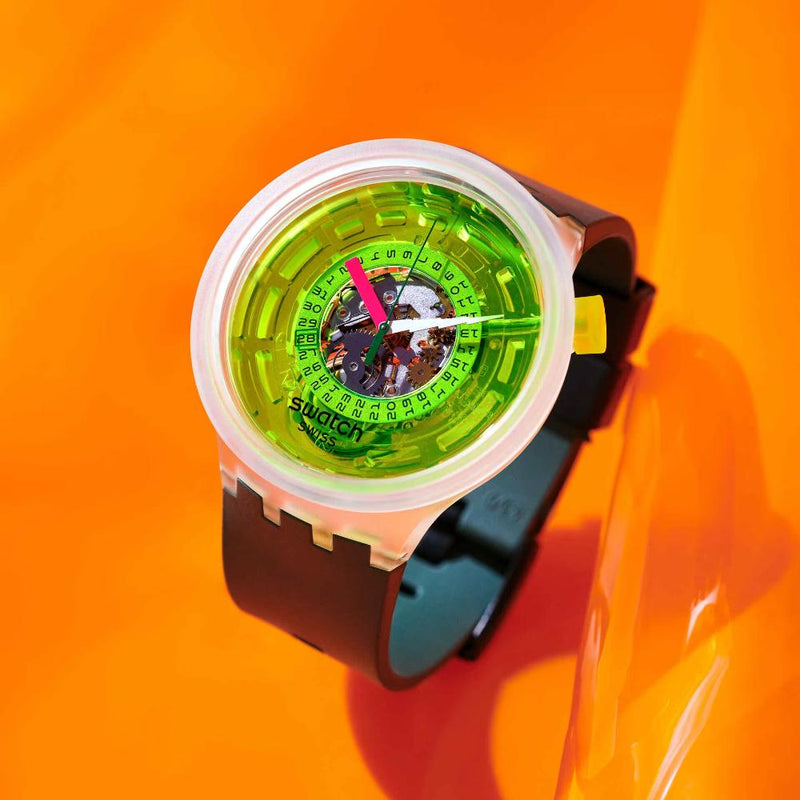 Swatch Blinded By Neon Quartz 47cm Watch SB05K400