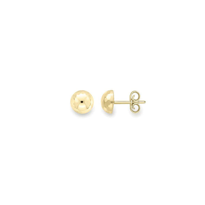 9ct Gold Diamond Cut Stud Earrings