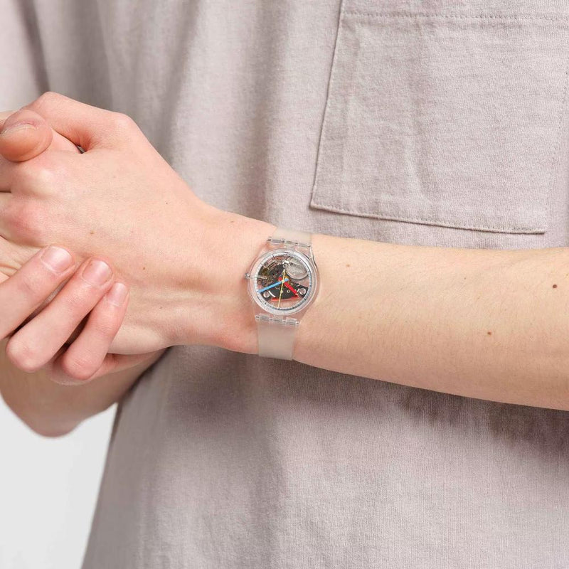 Swatch Clearly Gent Quartz 34mm Watch SO28K100-SO6