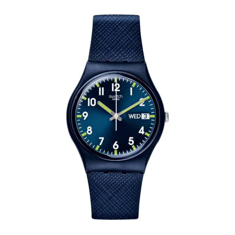 Swatch Sir Blue Quartz 34mm Watch SO28N702