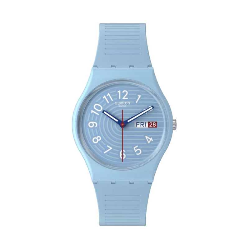 Swatch Frozen Trendy Lines in Sky Quartz 34mm Watch SO28S704