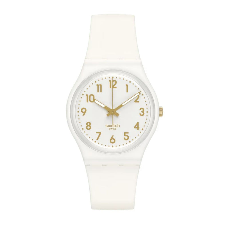 Swatch White Bishop Quartz 34mm Watch SO28W106-S14