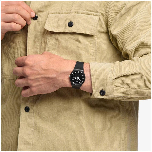 Swatch Mono Black Quartz 41mm Watch SO29B704