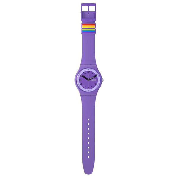 Swatch Proundly Violet Quartz 41cm Watch SO29V700