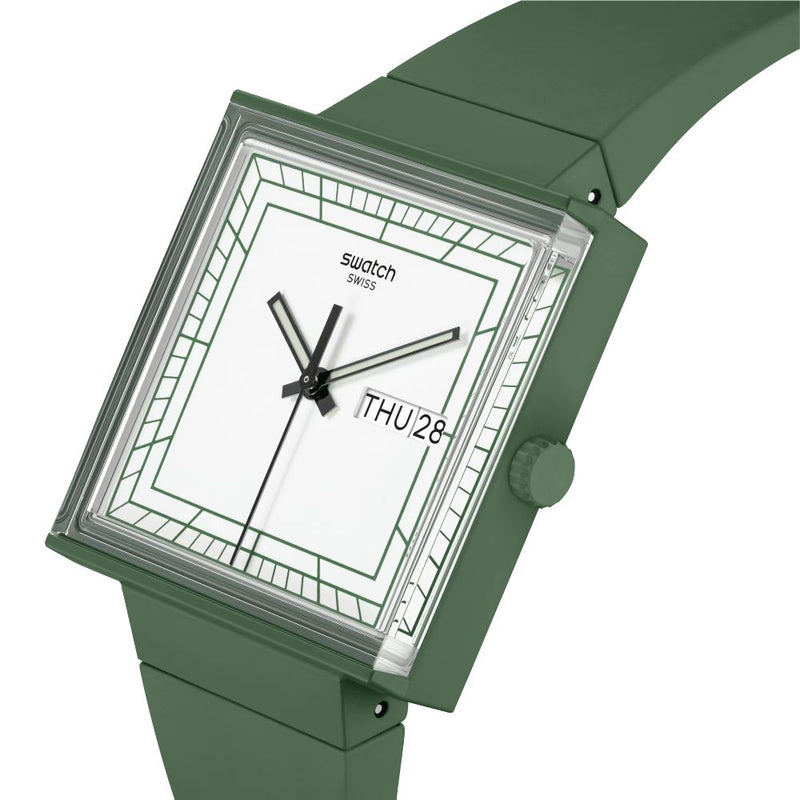 Swatch What if...Green Quartz 33.25mm Watch  SO34G700