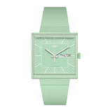 Swatch What if...Mint Quartz 33.25mm Watch SO34G701