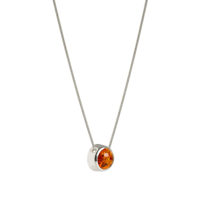 Maureen Lynch Balance Silver Large Amber Necklace