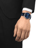 Tissot Chemin des Tourelles Powermatic 80 Blue Leather 42mm Mens Watch T0994071604800