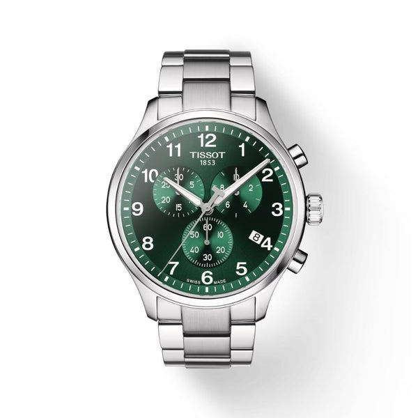 Tissot Chrono XL Classic Silver Steel Green Dial 45mm Watch T1166171109200