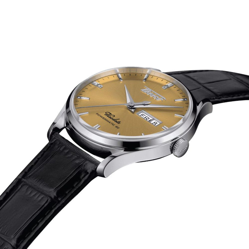 Tissot Heritage Visodate Powermatic 80 Black Leather 42mm Mens Watch T1184301602100