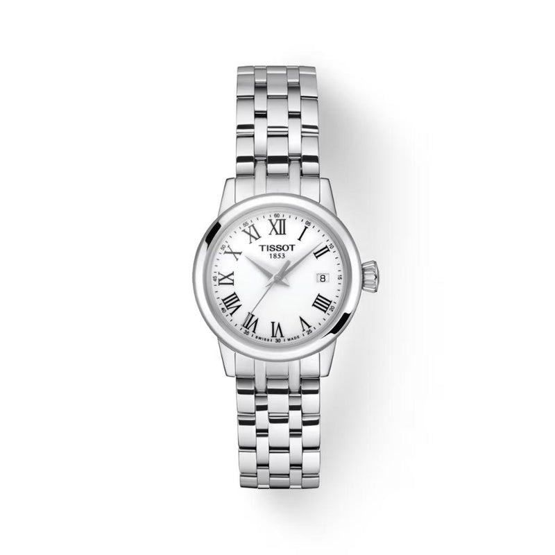 Tissot Classic Dream Quartz White Steel 28mm Ladies Watch T1292101101300