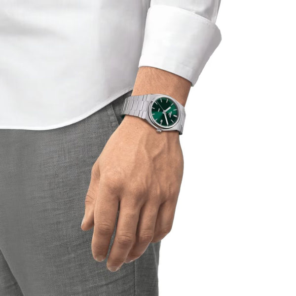 Tissot PRX 70's Retro Style Quartz Green Dial Steel 40mm Watch T1374101109100
