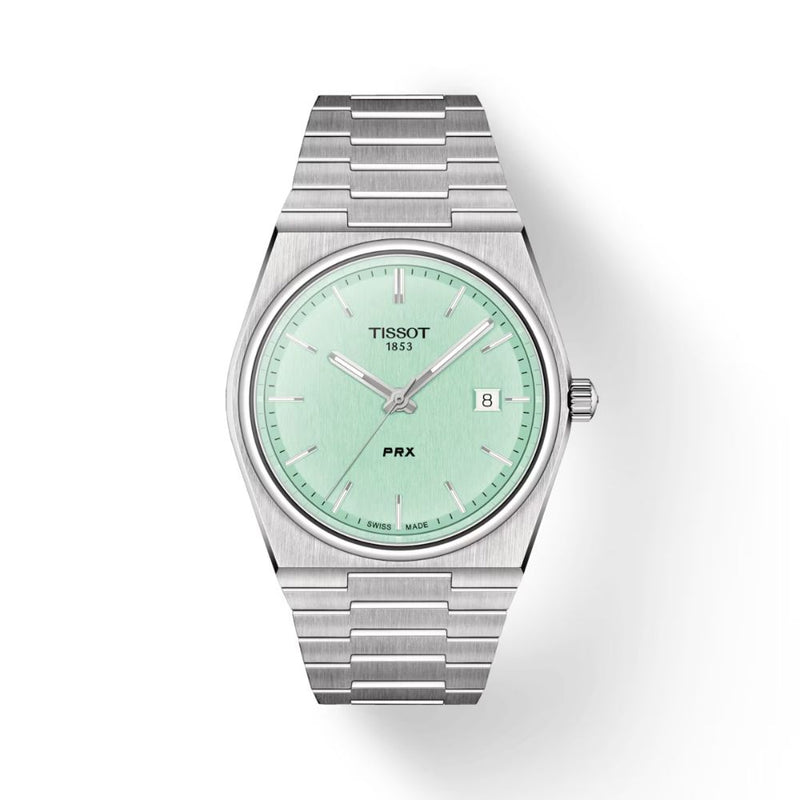 Tissot PRX Quartz Mint Green 40mm Steel Mens Watch T1374101109101