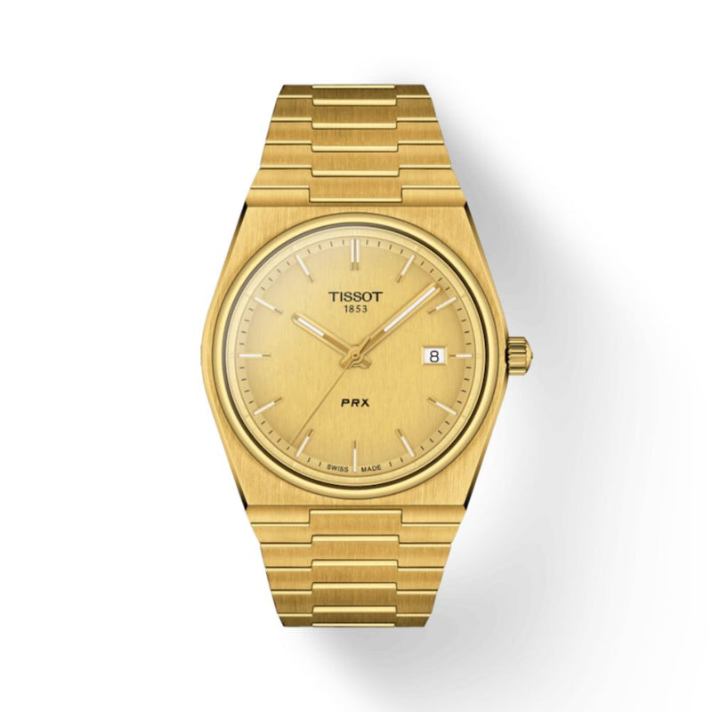 Tissot PRX Quartz Champagne Dial Gold Steel 40mm Watch T1374103302100